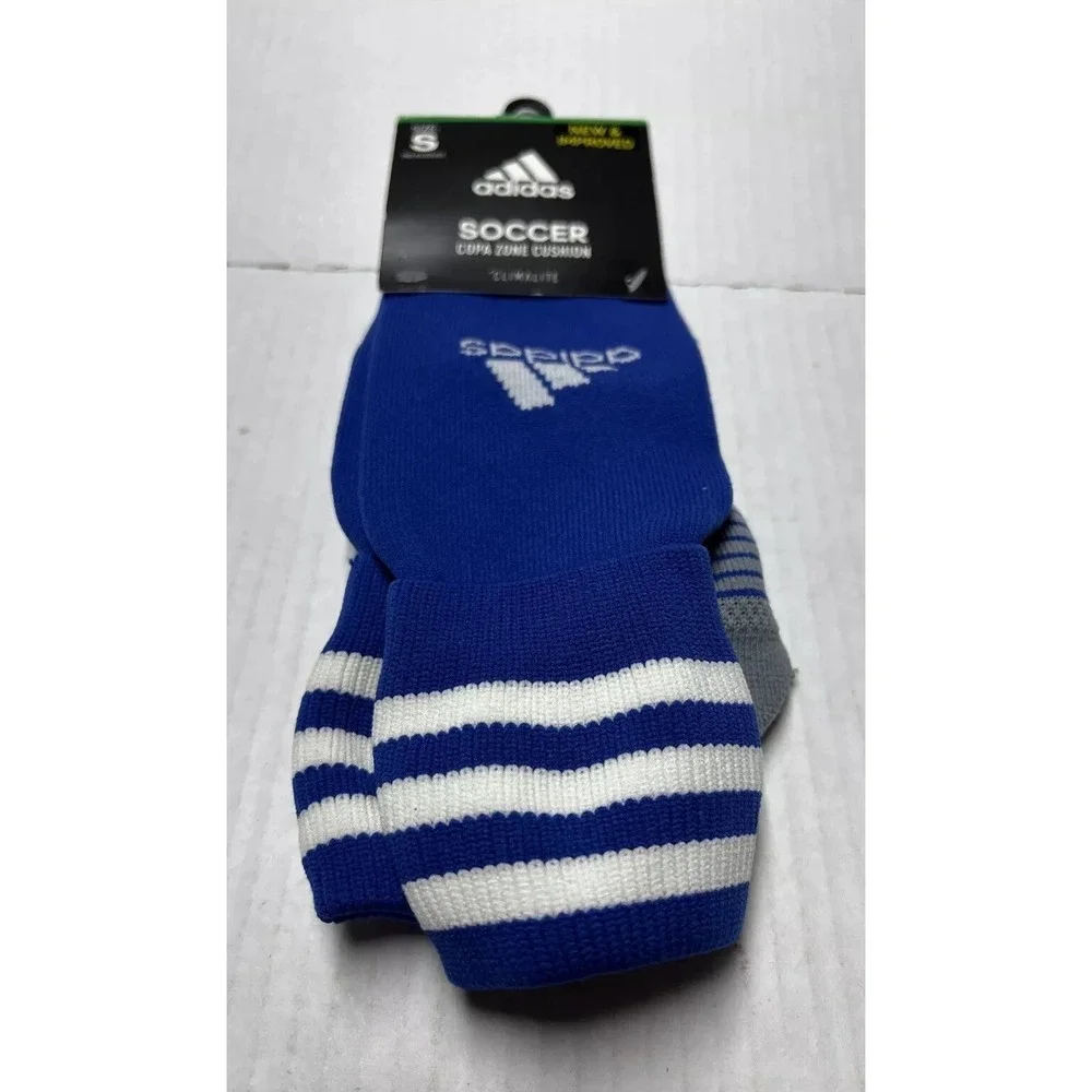 Adidas‎ Soccer Copa Zone Cushion Climalite Socks Unisex SZ SM Blue/Gray/White